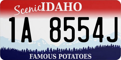 ID license plate 1A8554J