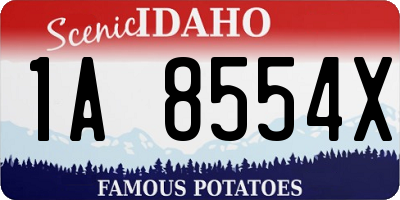 ID license plate 1A8554X