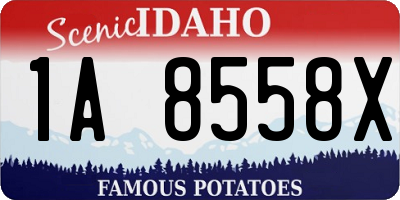 ID license plate 1A8558X