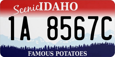 ID license plate 1A8567C
