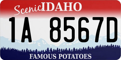 ID license plate 1A8567D