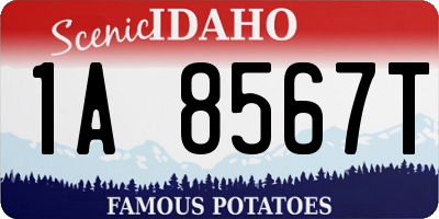 ID license plate 1A8567T