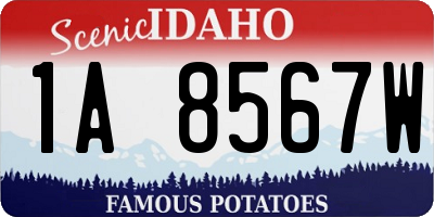 ID license plate 1A8567W