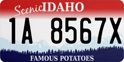 ID license plate 1A8567X