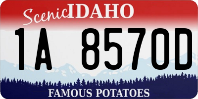 ID license plate 1A8570D