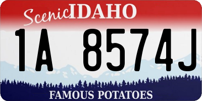 ID license plate 1A8574J