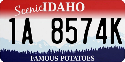 ID license plate 1A8574K