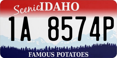ID license plate 1A8574P