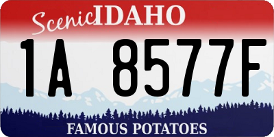 ID license plate 1A8577F