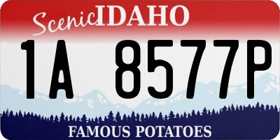 ID license plate 1A8577P