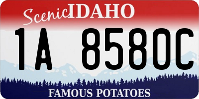 ID license plate 1A8580C