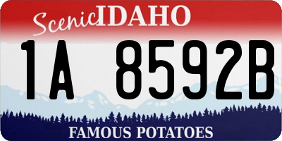 ID license plate 1A8592B