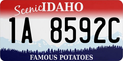 ID license plate 1A8592C