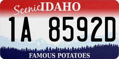 ID license plate 1A8592D