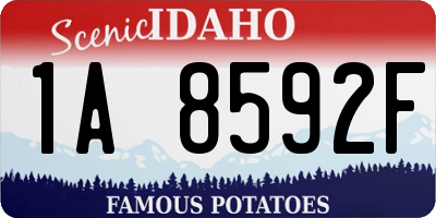 ID license plate 1A8592F