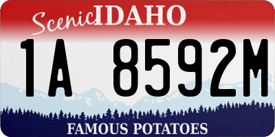 ID license plate 1A8592M