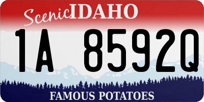 ID license plate 1A8592Q
