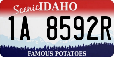 ID license plate 1A8592R