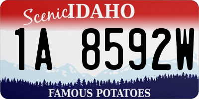 ID license plate 1A8592W