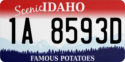 ID license plate 1A8593D
