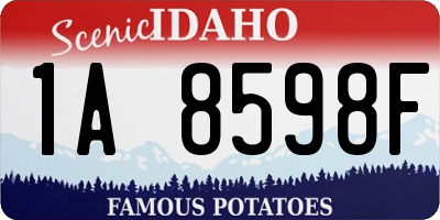 ID license plate 1A8598F