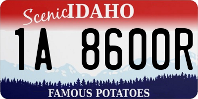 ID license plate 1A8600R