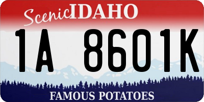 ID license plate 1A8601K