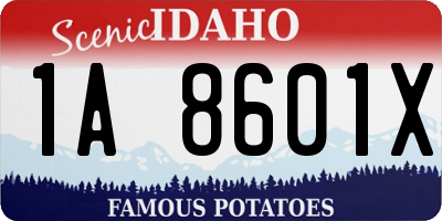 ID license plate 1A8601X