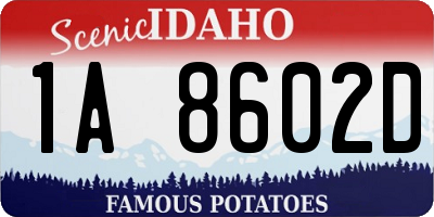 ID license plate 1A8602D