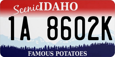 ID license plate 1A8602K