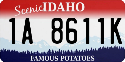 ID license plate 1A8611K
