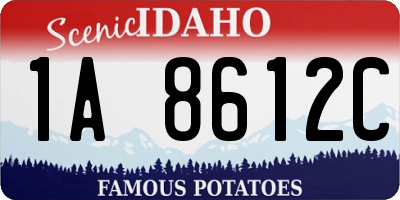 ID license plate 1A8612C