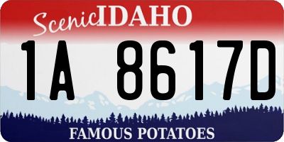 ID license plate 1A8617D