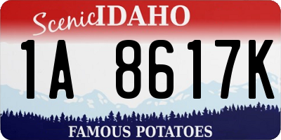 ID license plate 1A8617K