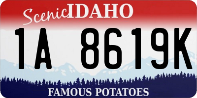 ID license plate 1A8619K