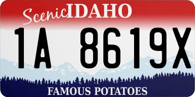 ID license plate 1A8619X