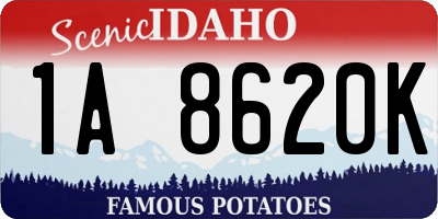 ID license plate 1A8620K