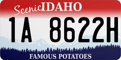 ID license plate 1A8622H