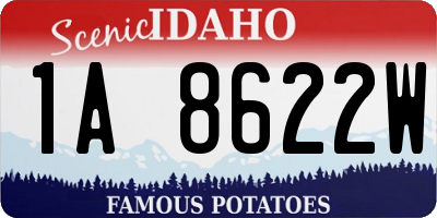 ID license plate 1A8622W