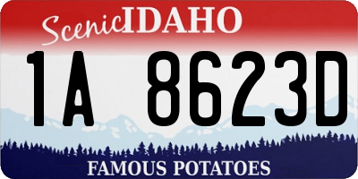 ID license plate 1A8623D