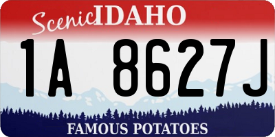 ID license plate 1A8627J