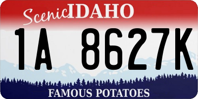 ID license plate 1A8627K