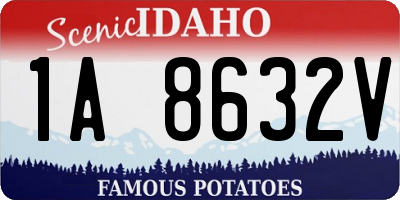 ID license plate 1A8632V