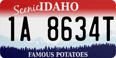ID license plate 1A8634T