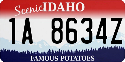 ID license plate 1A8634Z