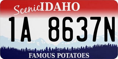 ID license plate 1A8637N