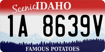 ID license plate 1A8639V