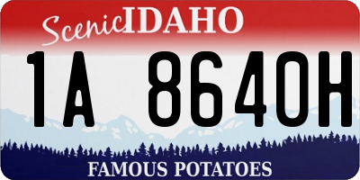 ID license plate 1A8640H