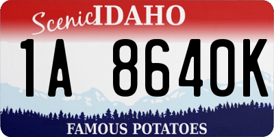 ID license plate 1A8640K