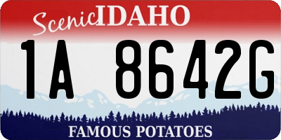 ID license plate 1A8642G